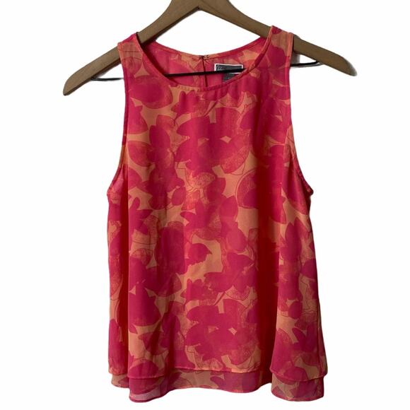 Chelsea28 Pink Flower Print Sleeveless Women Blouse Small - Picture 1 of 4